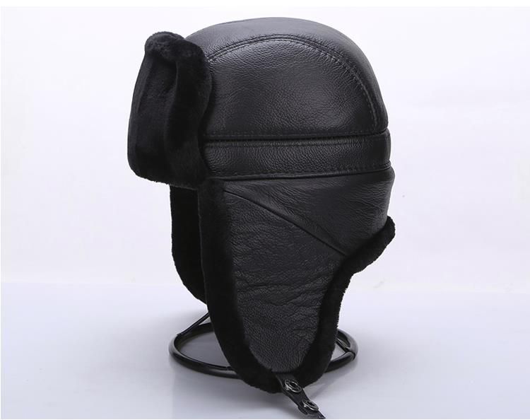 bomber leather hat