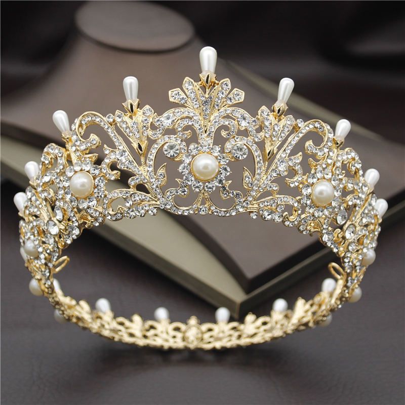 Luxury diadem Wedding headpiece Pearl headband White Bridal tiara Wedding royal tiara for bride Bridal crown Wedding crown pearl crystal