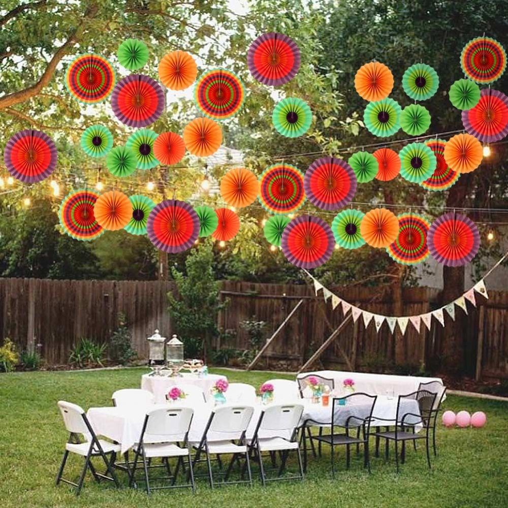 Ourwarm Colored Paper Fans Mexican Party Decorations Hanging Paper Flowers Fiesta Party Backdrop Birthday Party New Year Birthday Party Goodies Birthday Party Goods From Totwo9 7 91 Dhgate Com