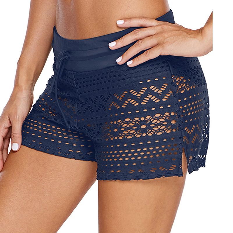 lace swim shorts cover up