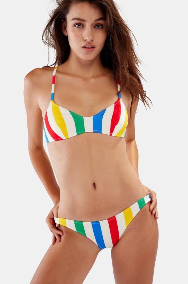 rainbow stripe bikini