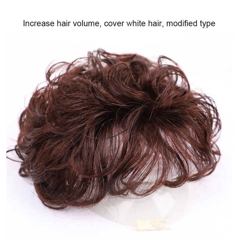 Front Human Hair Full female hair increase volume invisible and invisible  to cover white hair short