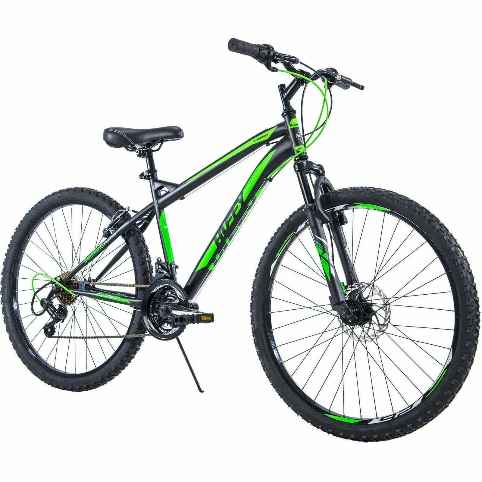 mountain bike green and black