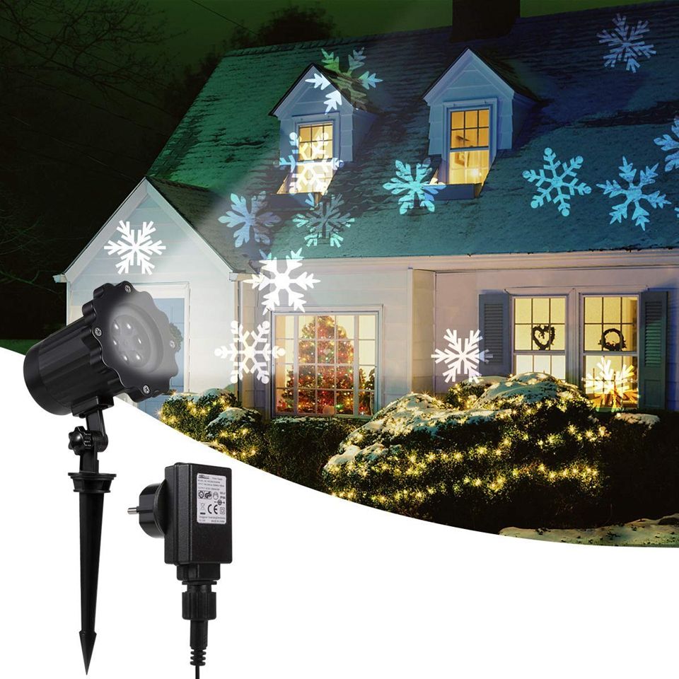 2019 Waterproof Project Spotlights Moving Snowflake Lamp Led