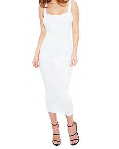 white bodycon tank dress