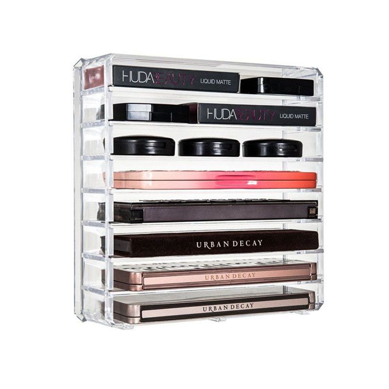 2019 New Clear Acrylic Makeup Organizer Makeup Powder Box Desktop