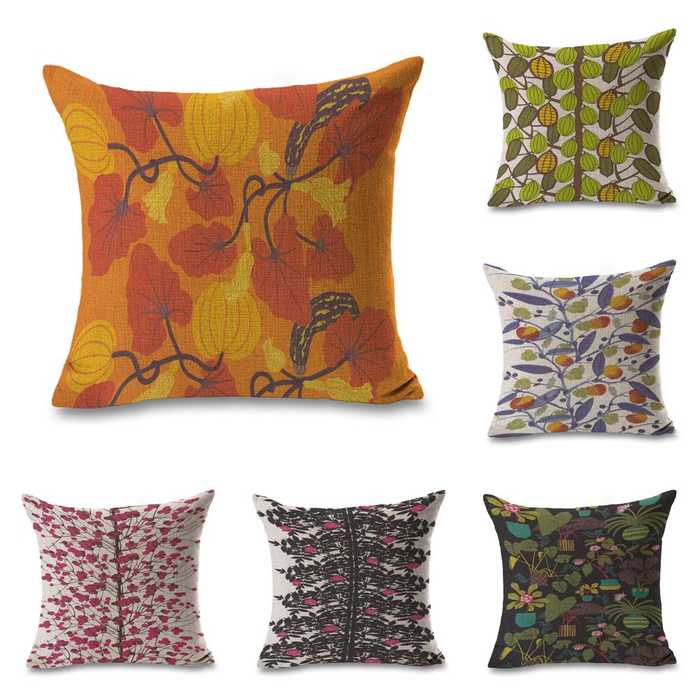 Red Flowers And Golden Leaves Throw Massager Pillow Case