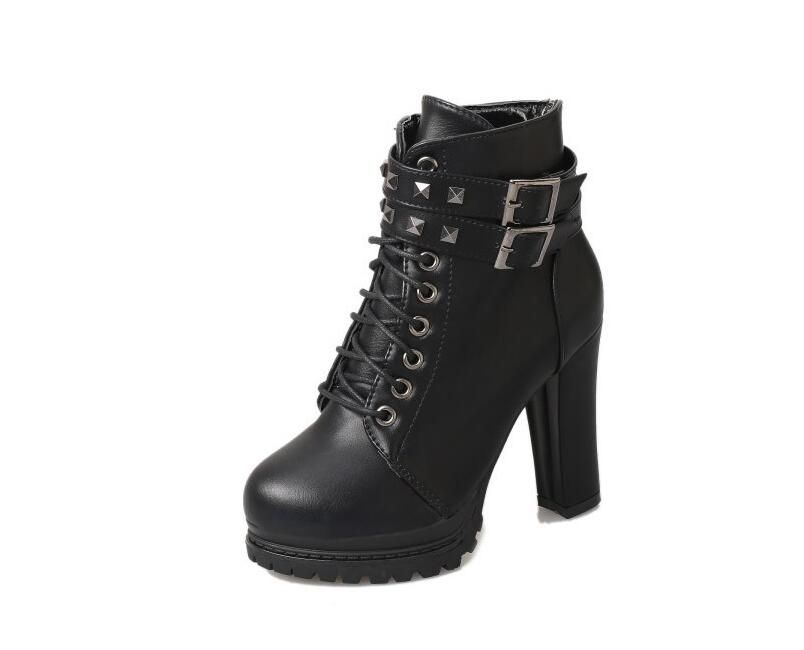 black leather heeled ankle boots uk