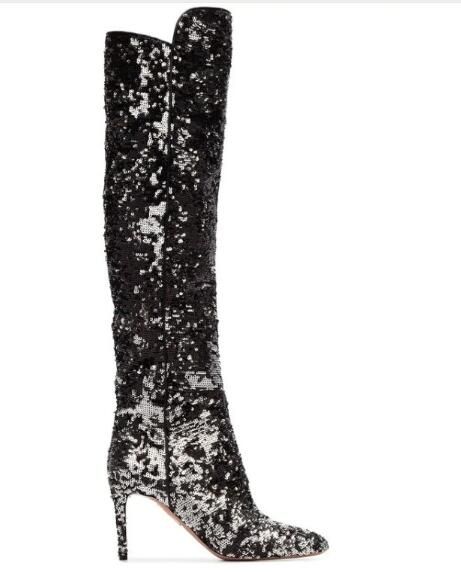 long glitter boots