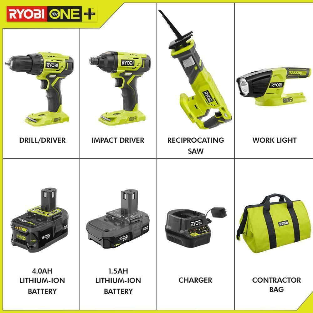Compra RYOBI Taladro / Conductor Combo Kit 18 Voltios De Litio Ion  Cepillado Motor 4 Tool Barato | Entrega Rápida Y Calidad | Es.Dhgate