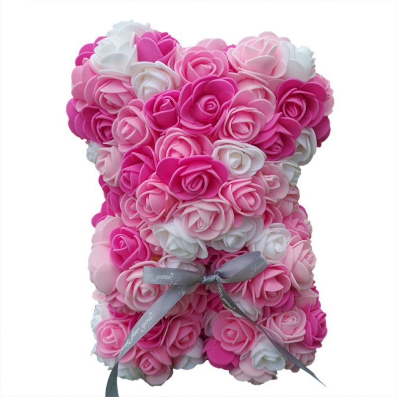 flower valentine teddy bear