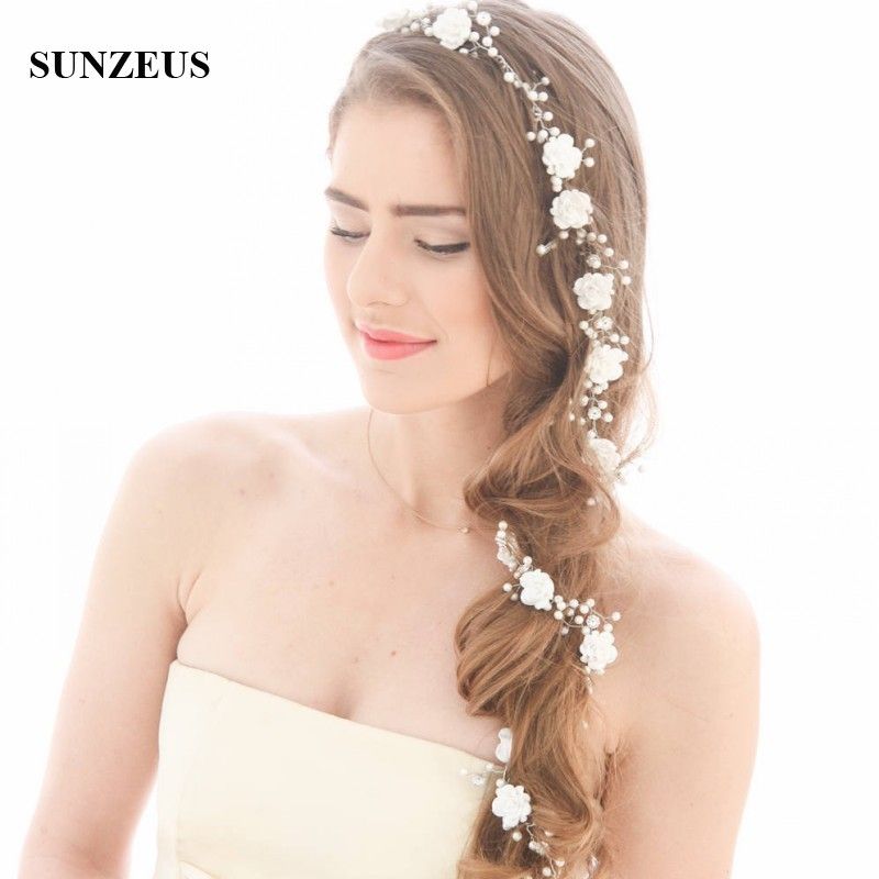 jury Pardon volleybal Pearls Bridal Hair Sash Flowers Wedding Head Band Marrige Bride Head Chain  Jewelry Haar Accessoires Bruid SQ094 From Sunzeusdress, $21.01 | DHgate.Com