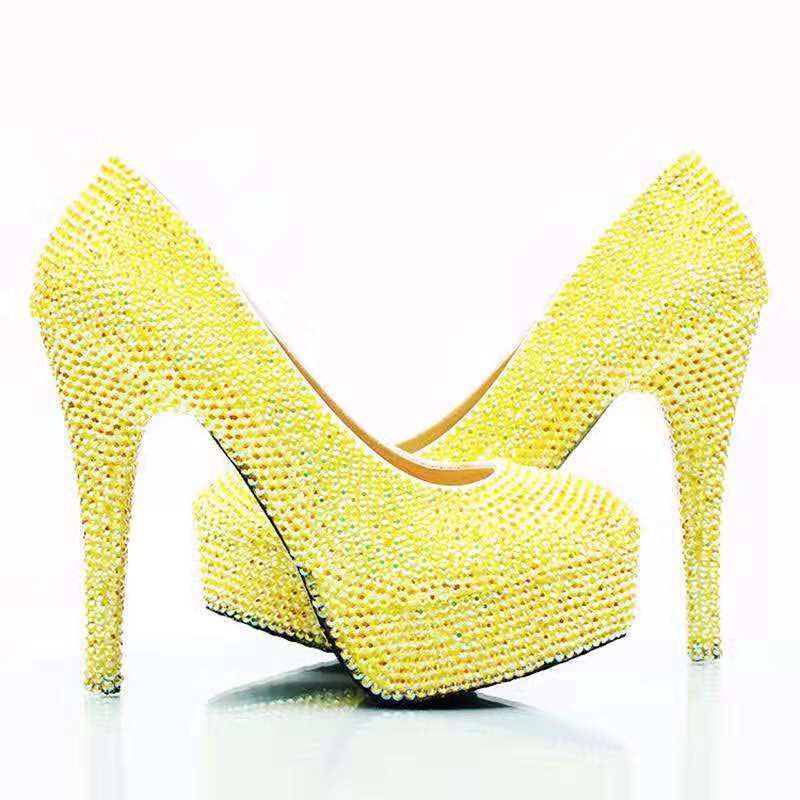 yellow bridal shoes