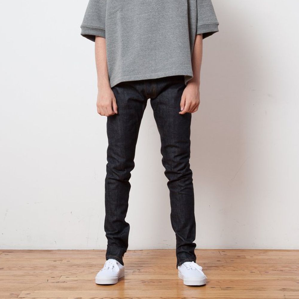 raw denim skinny jeans