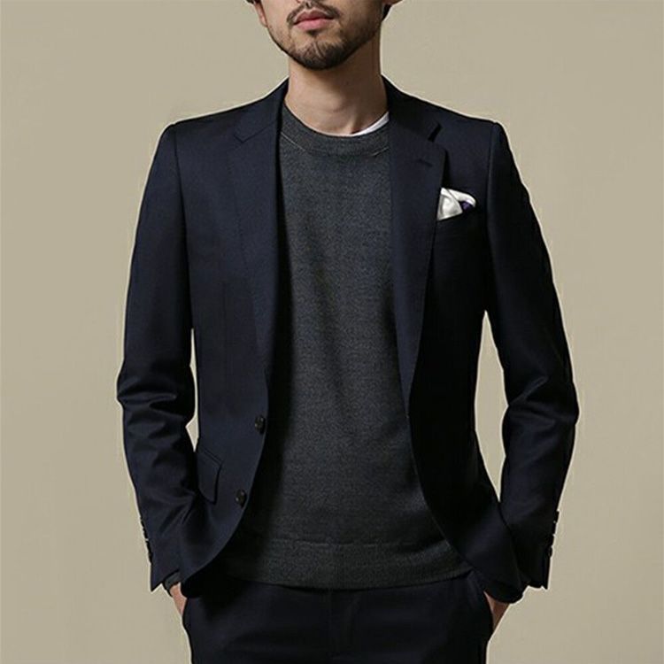 Summer Men Blazer Suits Handsome Casual Young Boys Two Button Groom