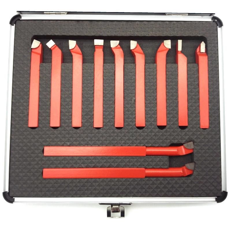 11pcs Metal Lathe Chisel Cutting Tools 12mm Carbide Tip Tipped Cutter Bit UK