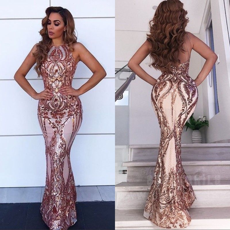 Rose Gold Mermaid Prom Dress Outlet ...