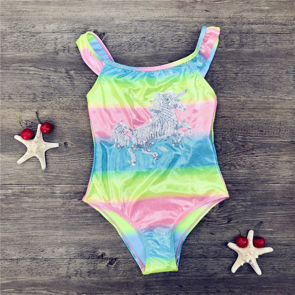 unicorn kids bathing suit