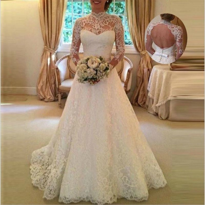 vestido de renda manga longa para casamento