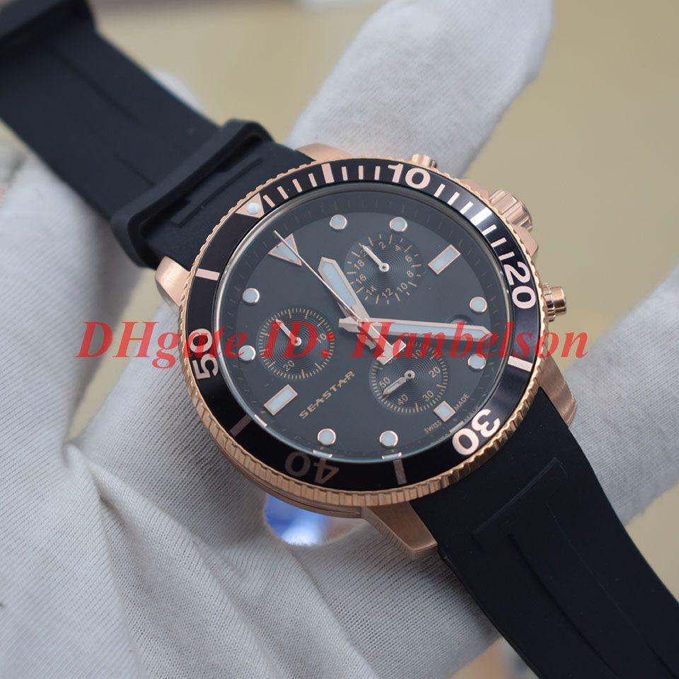 T Rose Gold Shell Black Strap (Ingen Box)