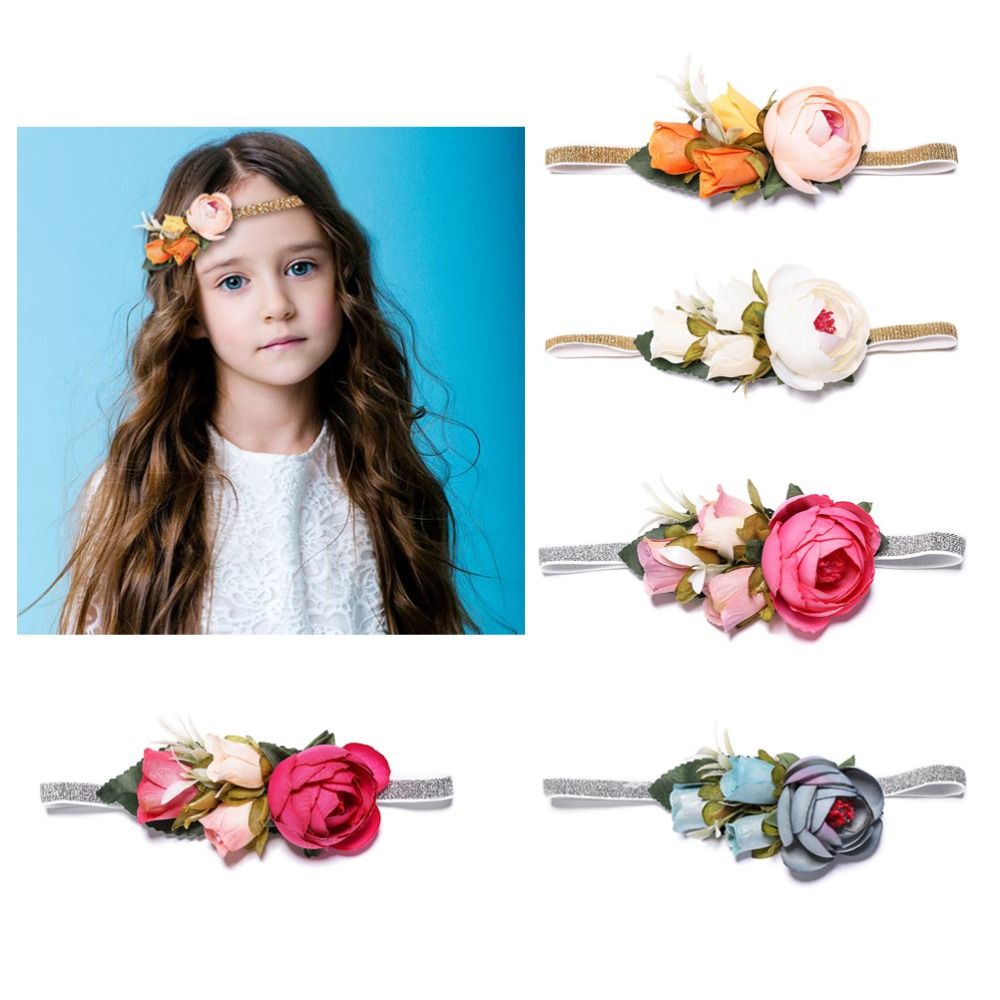 Flower Baby Girl Elastic Hair Bands Princess Sweet Headbands Girls