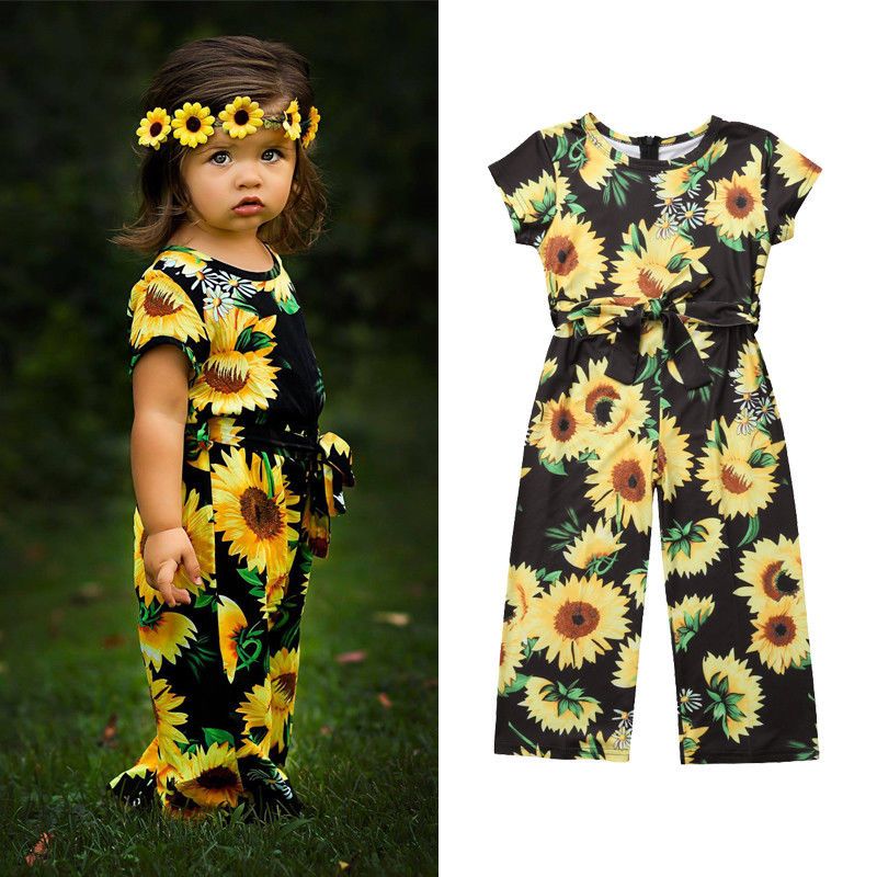 baby girl sunflower romper