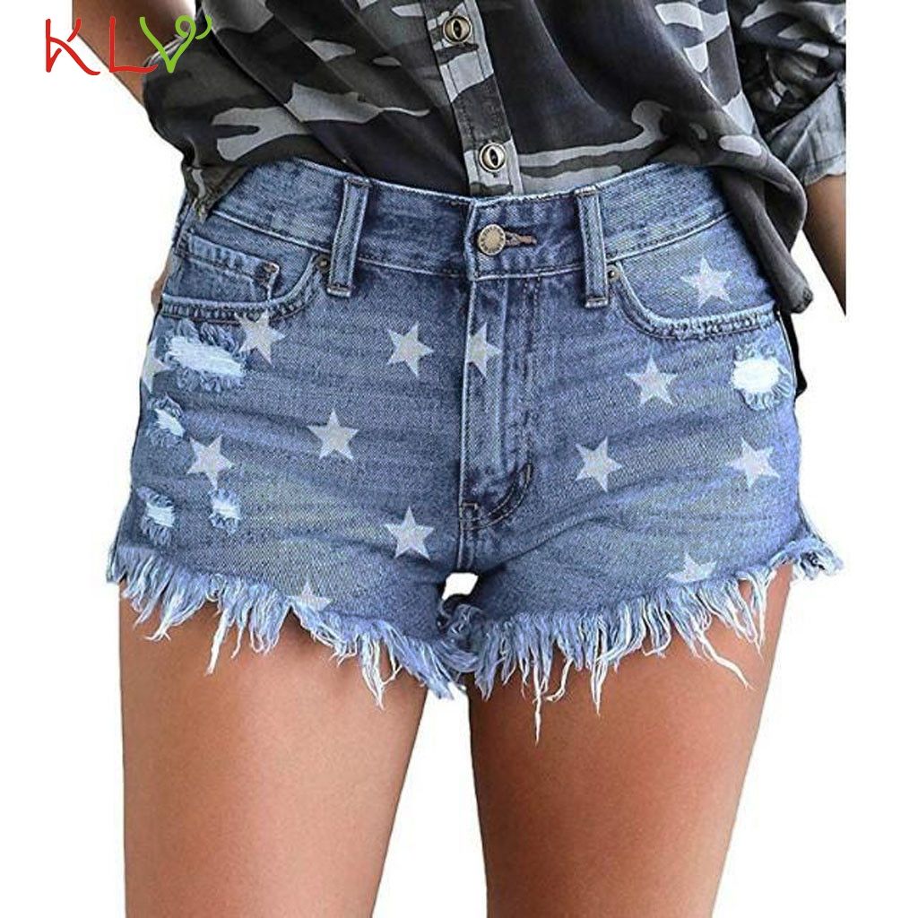 Pantalones cortos de verano de la estrella de la la cintura sexy