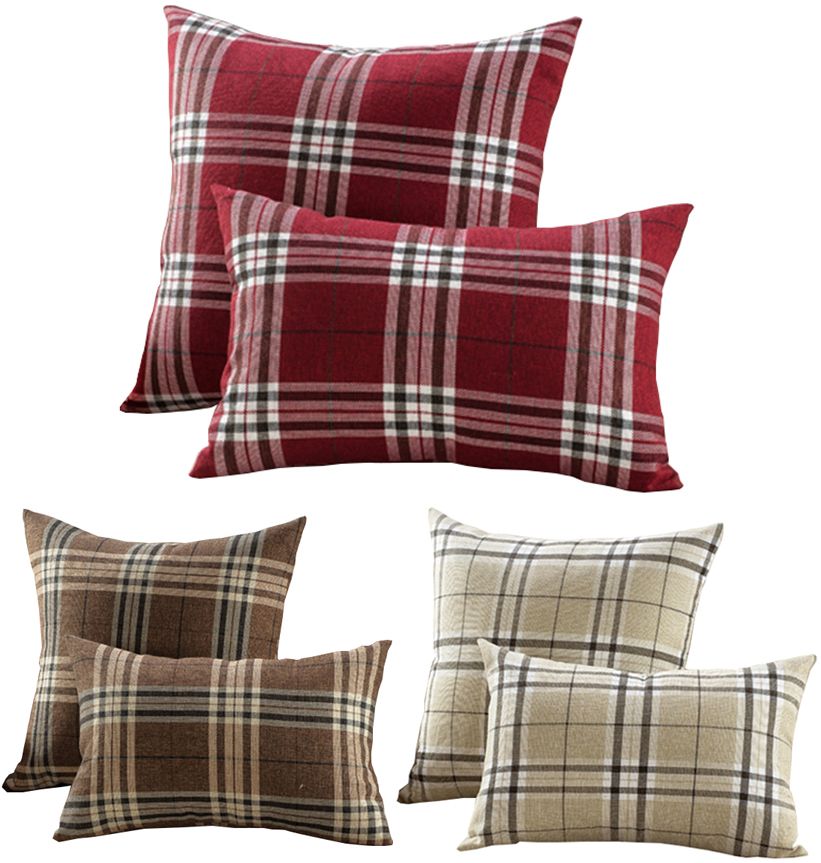 M Mochohome Wholesale Linen Decorative Rectangular Plaid Throw