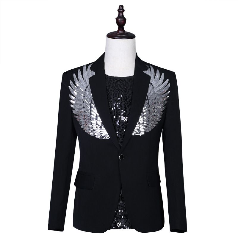 black and white sequin jacket