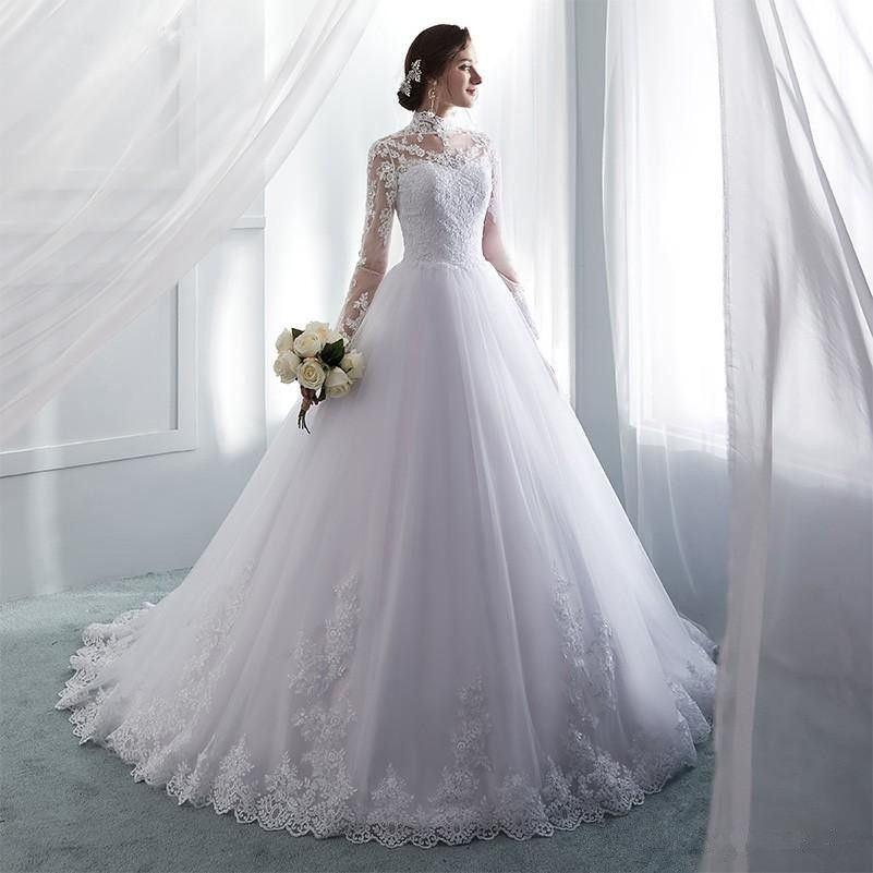 Vestidos de novia de cuello alto vintage Vestidos de novia de manga larga Vestido de novia Vestidos de novia de cuello alto vintage Vestidos de novia de manga larga Vestido de novia
