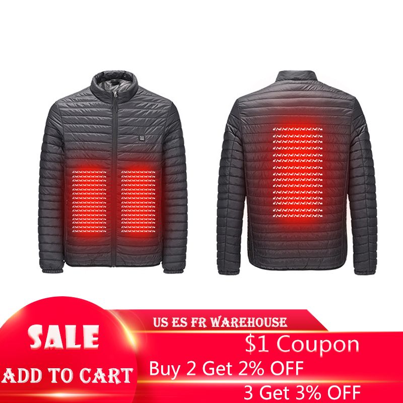 USB Men Women Electric Heating Vest Jacket Winter Warm Heated Pad Coat Clothes
