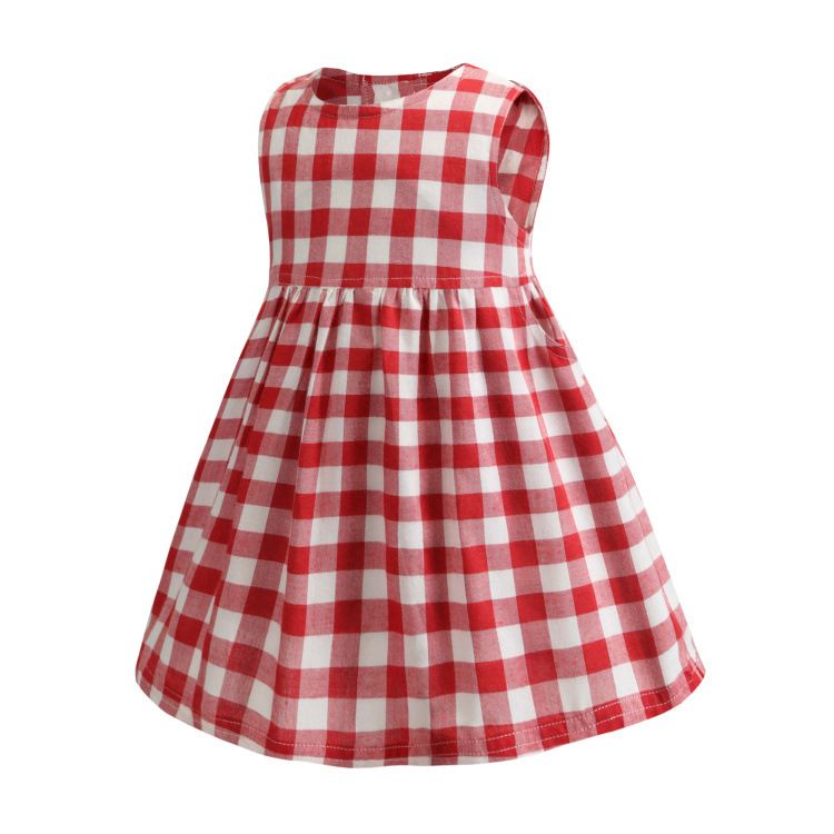 baby girl red plaid dress