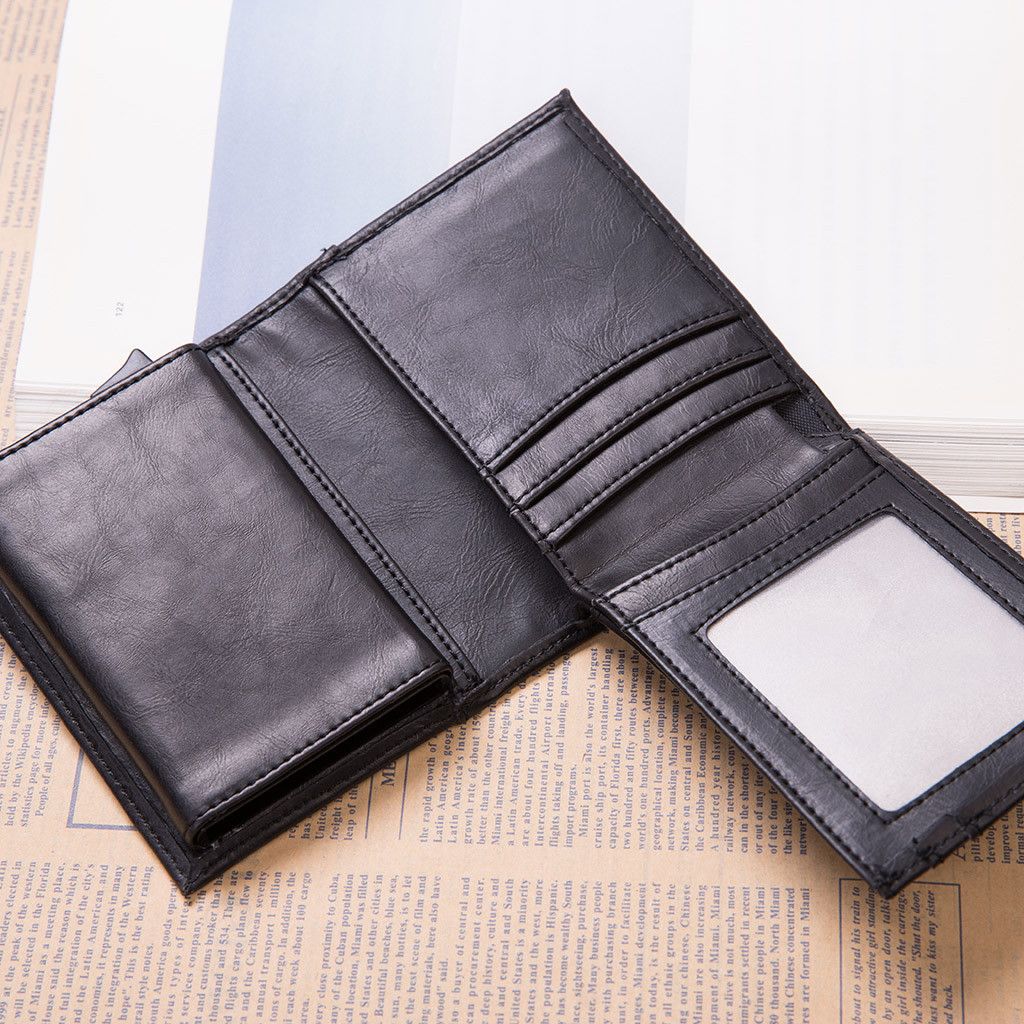 Grosshandel Brieftasche Diebstahlsicherung Leder Brieftasche Haspe Freizeit Manner Schlank Leder Mini Brieftasche Fall Kreditkarte Trifold Geldborse