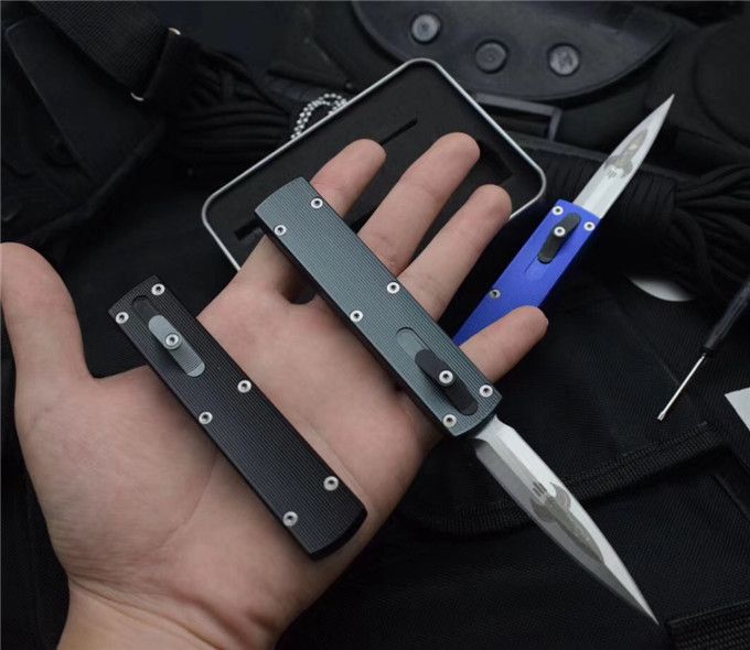 New Best D Rocket Design Auto Tactical Knife D2 Satin Double Action