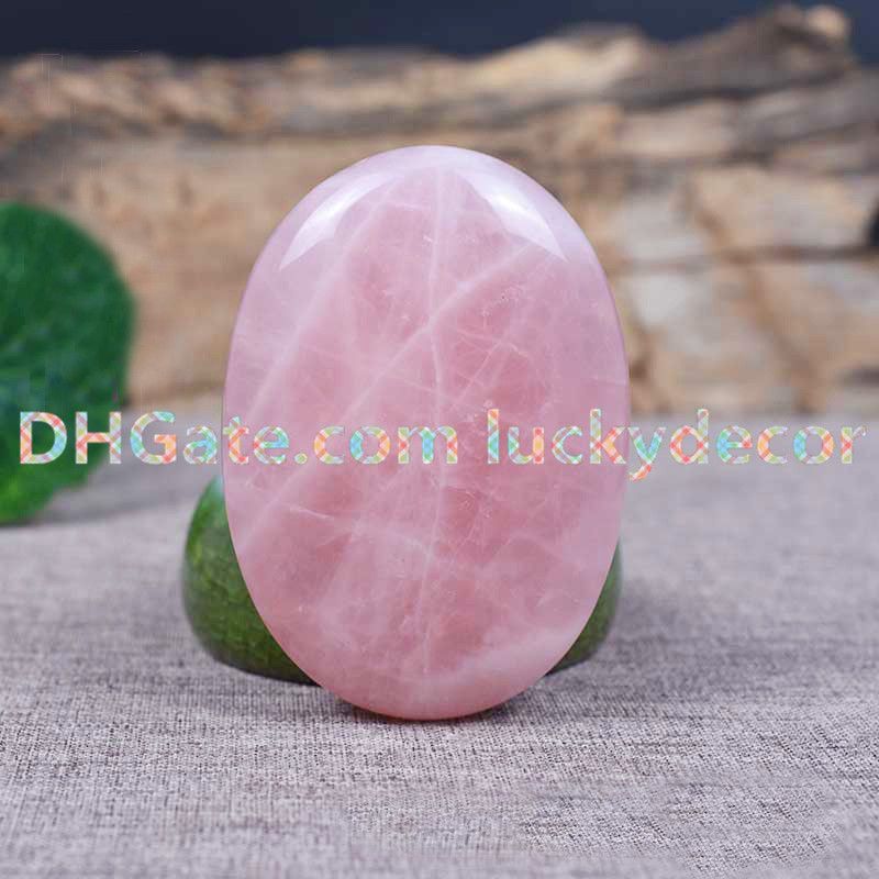 4 pi/èces naturelles en quartz rose grav/é en forme de c/œur pierre de chakra pierre de palmier cristal Reiki gu/érison