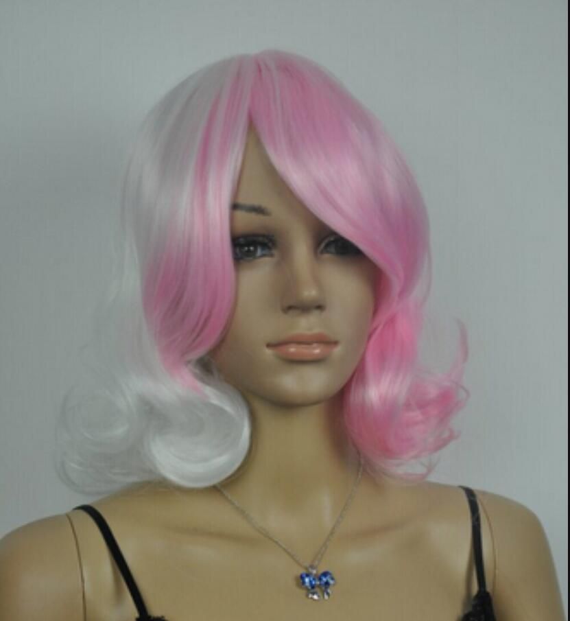 Wig Shipping Ashion Ladies Wigs Women S Short Pink And White