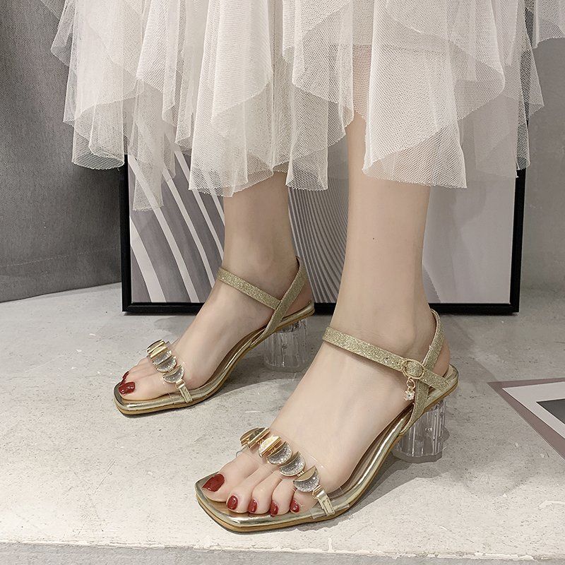 transparent heel shoes