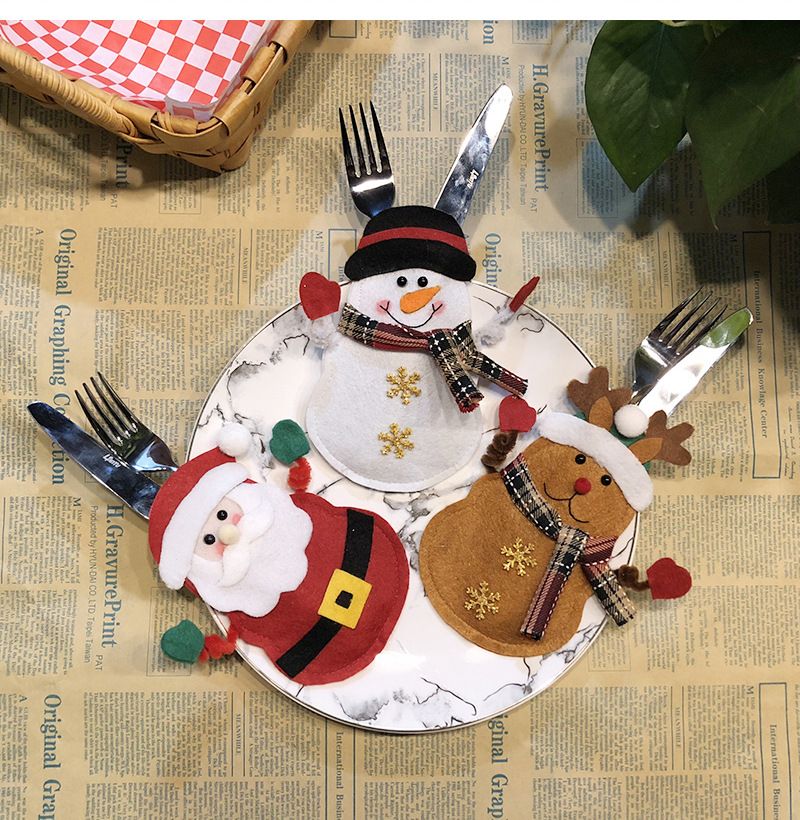 Santa sombrero Reno Navidad Año nuevo tenedor de bolsillo cuchillo t Santa sombrero Reno Navidad Año nuevo tenedor de bolsillo cuchillo t