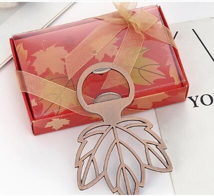 Copper Maple Leaf Beer Bottle Opener Bar Tool Wedding Favors