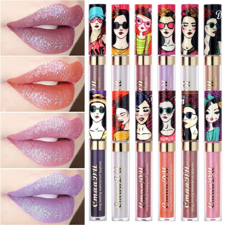HOT CmaaDu Glitter Liquid Lipstick Rouge A Levre Waterproof Lip Gloss