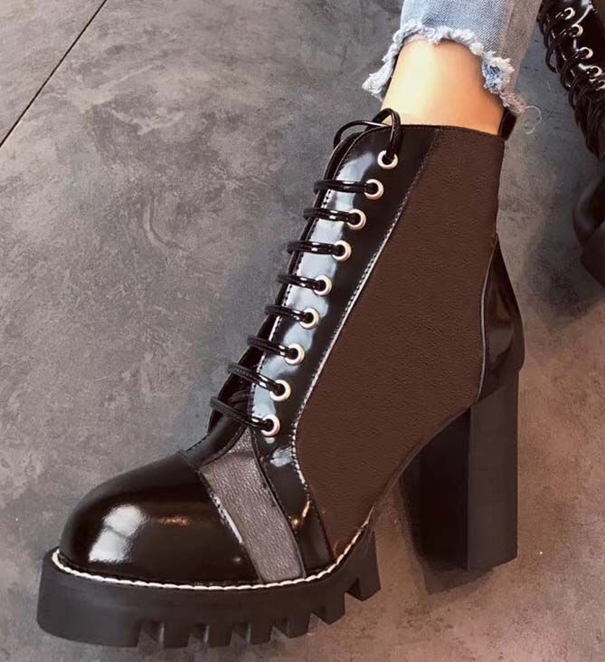 high heel martin boots
