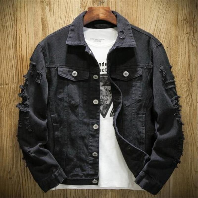 ripped mens jean jacket