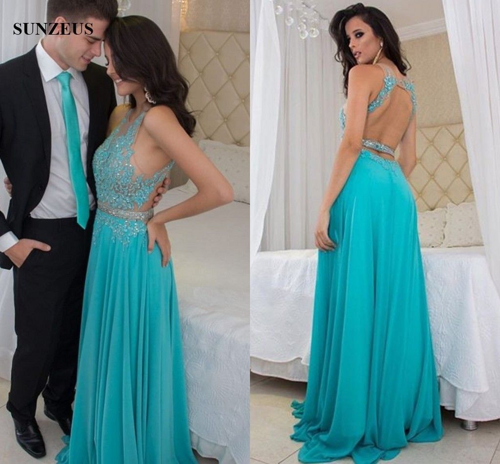 vestido azul turquesa