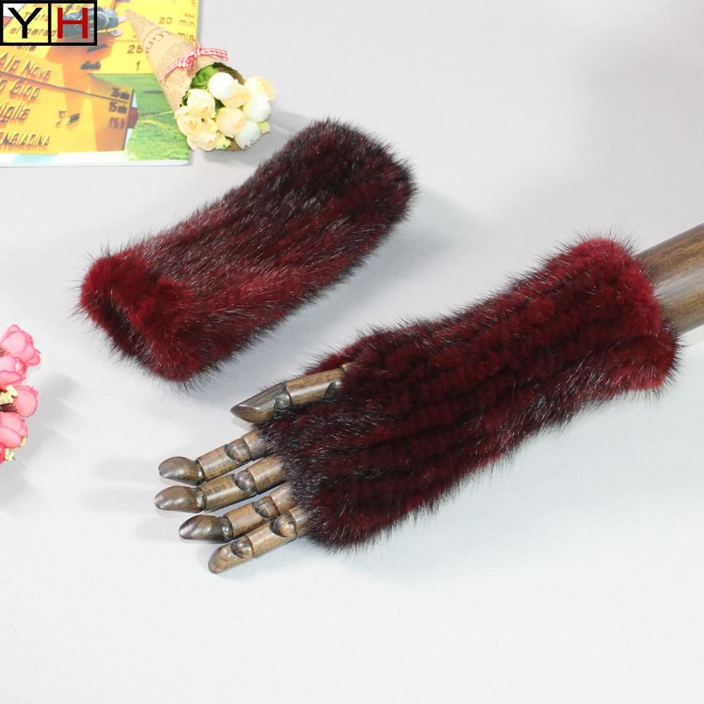 genuine fur mittens