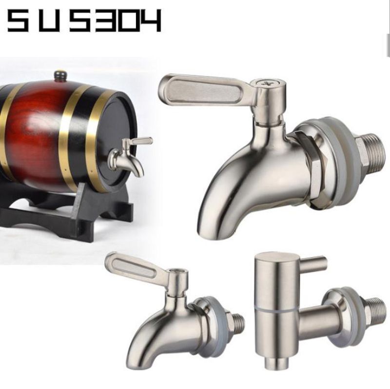 2021 Red Wine Barrel Faucet SUS 304 Stainless Steel Brushed Spout
