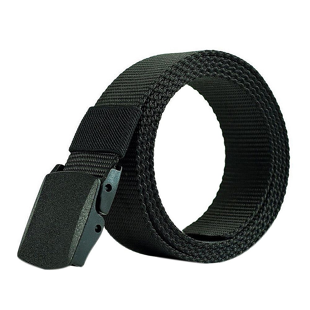 Men/'s BLACK Outdoor Sports Military Tactical Nylon Waistband Canvas Web Belt ONE
