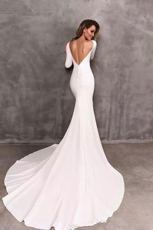 plain mermaid wedding dress