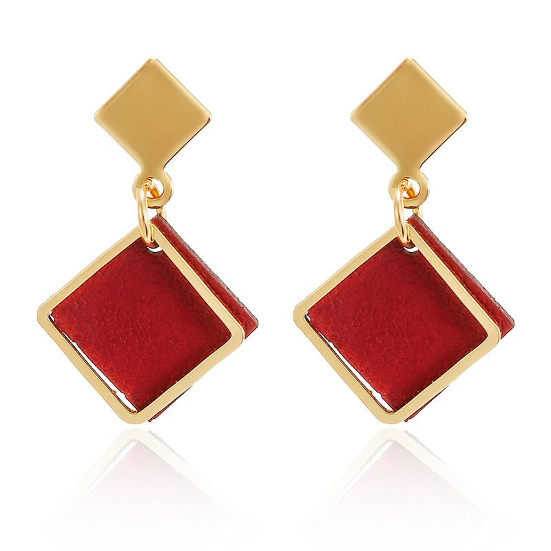 rosegold color unbalance design round heart cubic Dangle earrings drop earrings