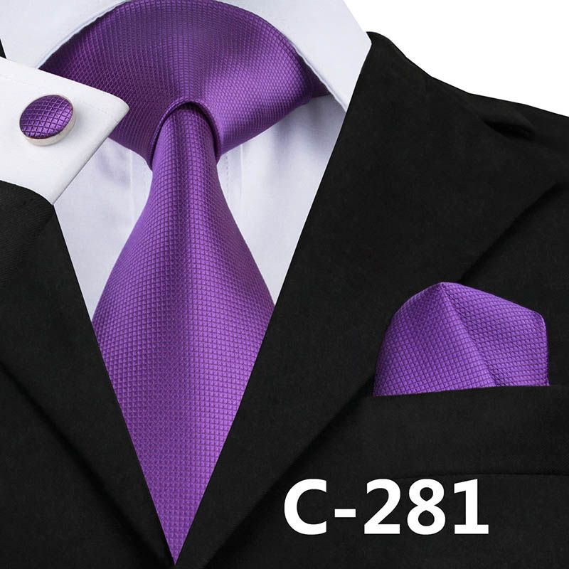 Mens Purple Diamond Check Work Silk Tie Hanky Handkerchief Cufflinks GIFT SET