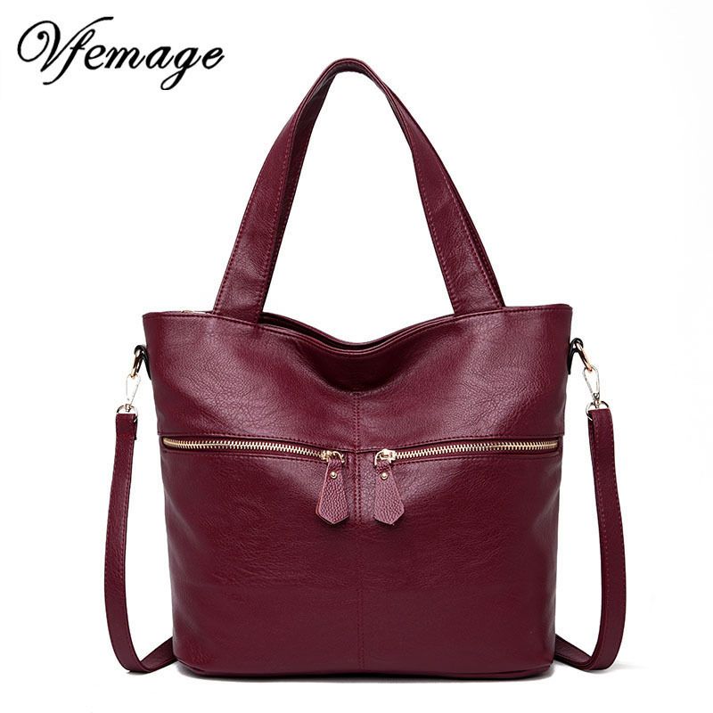 Womens Soft Leather Handbags Large Retro Top-Handle Casual Tote Shoulder Bags